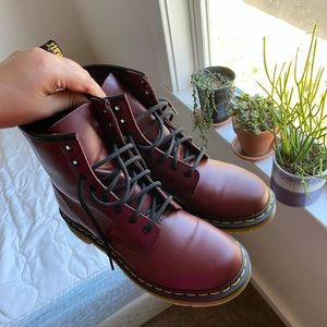 Cherry red doc martens! Size women’s 8